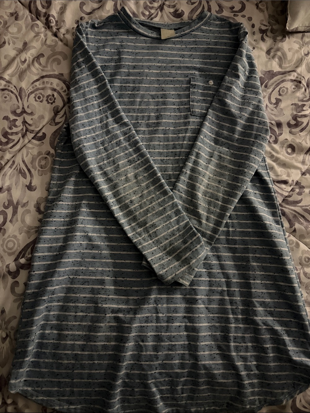 Love @ first site blue white striped top shirt longsleeve long sleeve size small